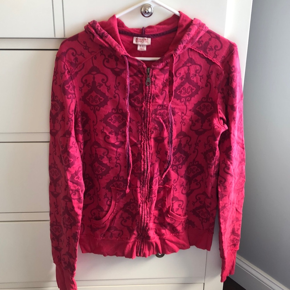 Mossimo Supply Co. Red Zip-up hooded sweatshirt